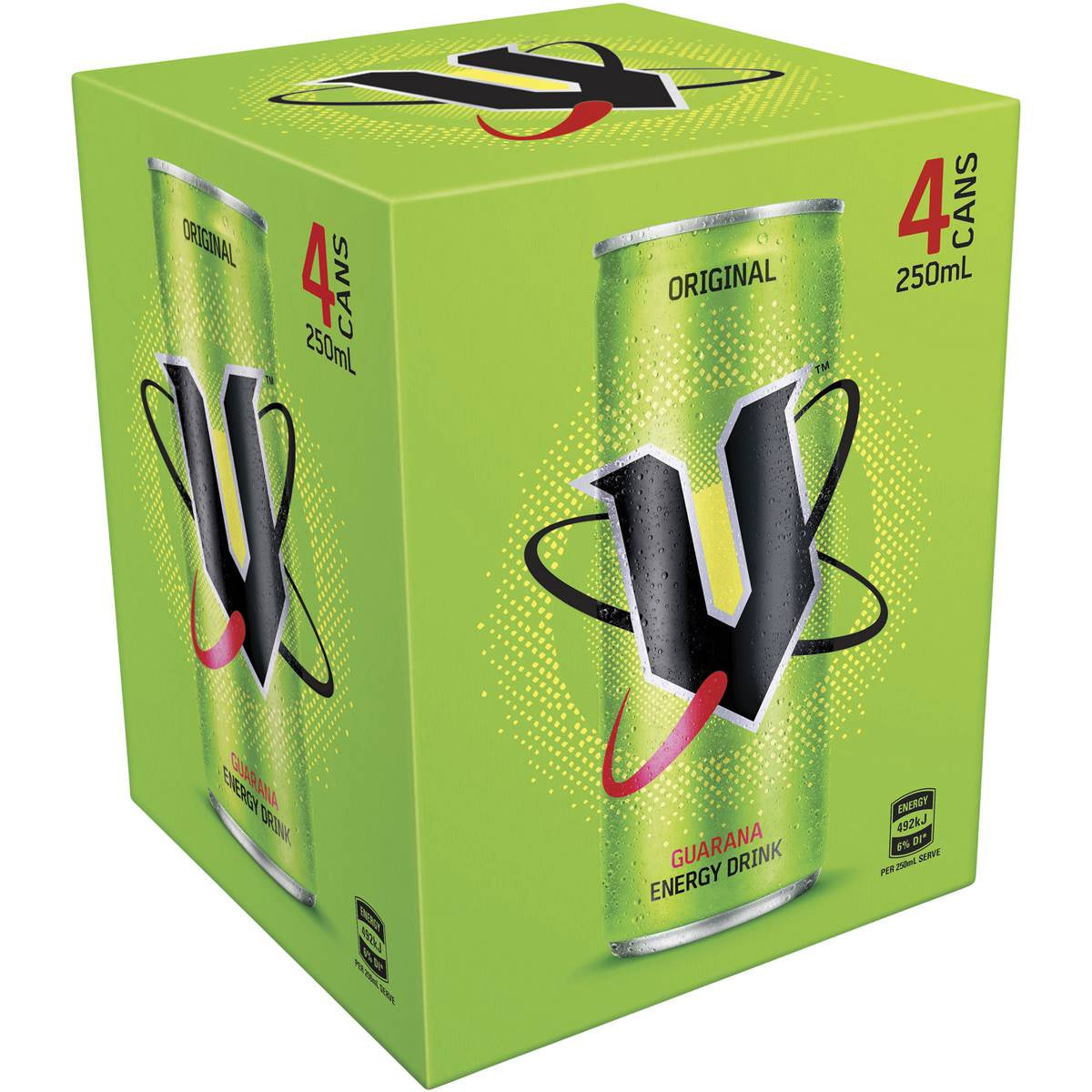 V Guarana Energy Drink Original 4x250ml