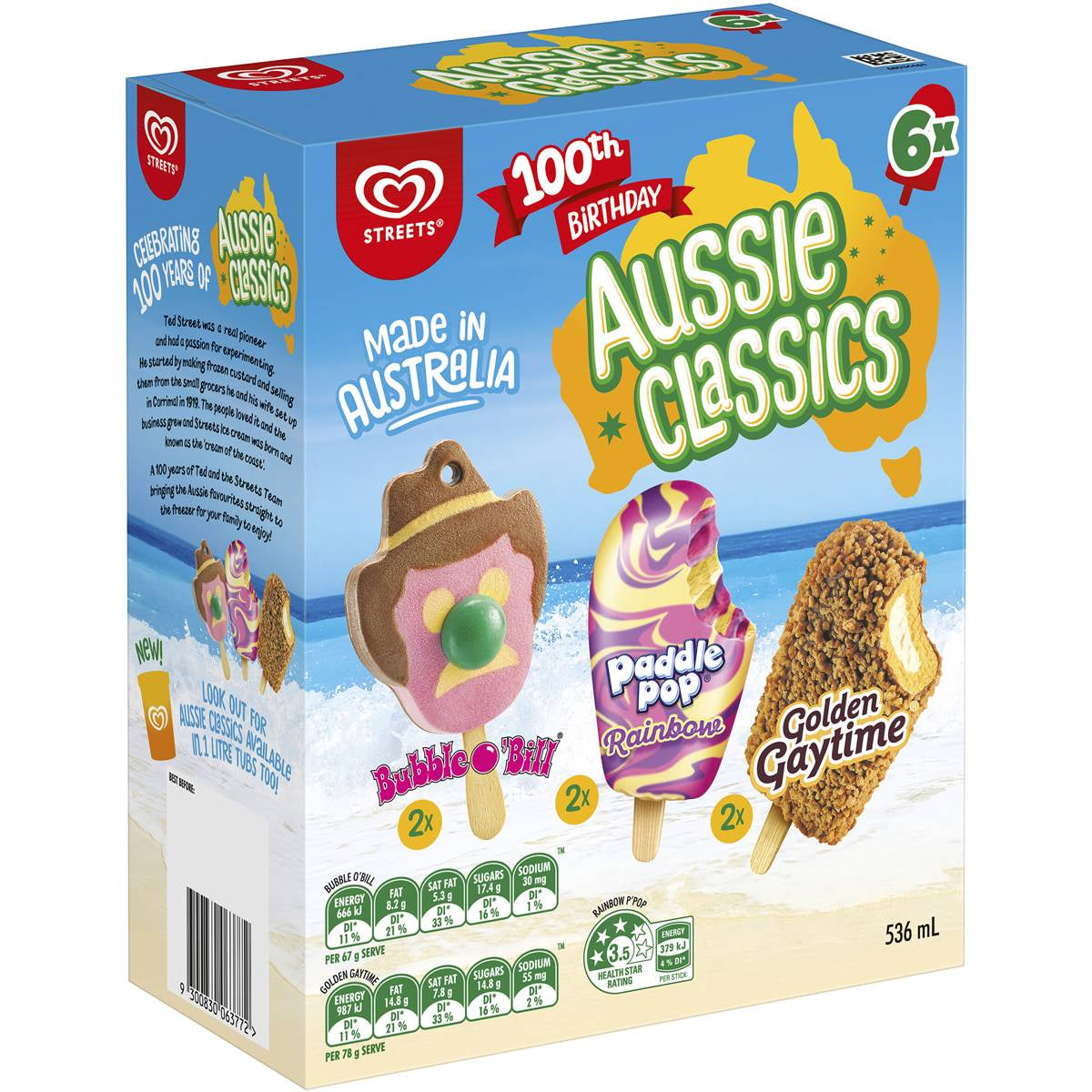 Streets Aussie Classics Ice Creams 6pk