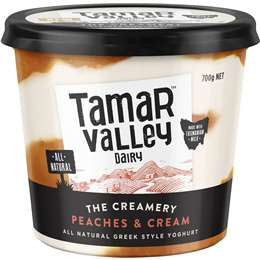 Tamar Valley Yoghurt Peaches & Cream 700g