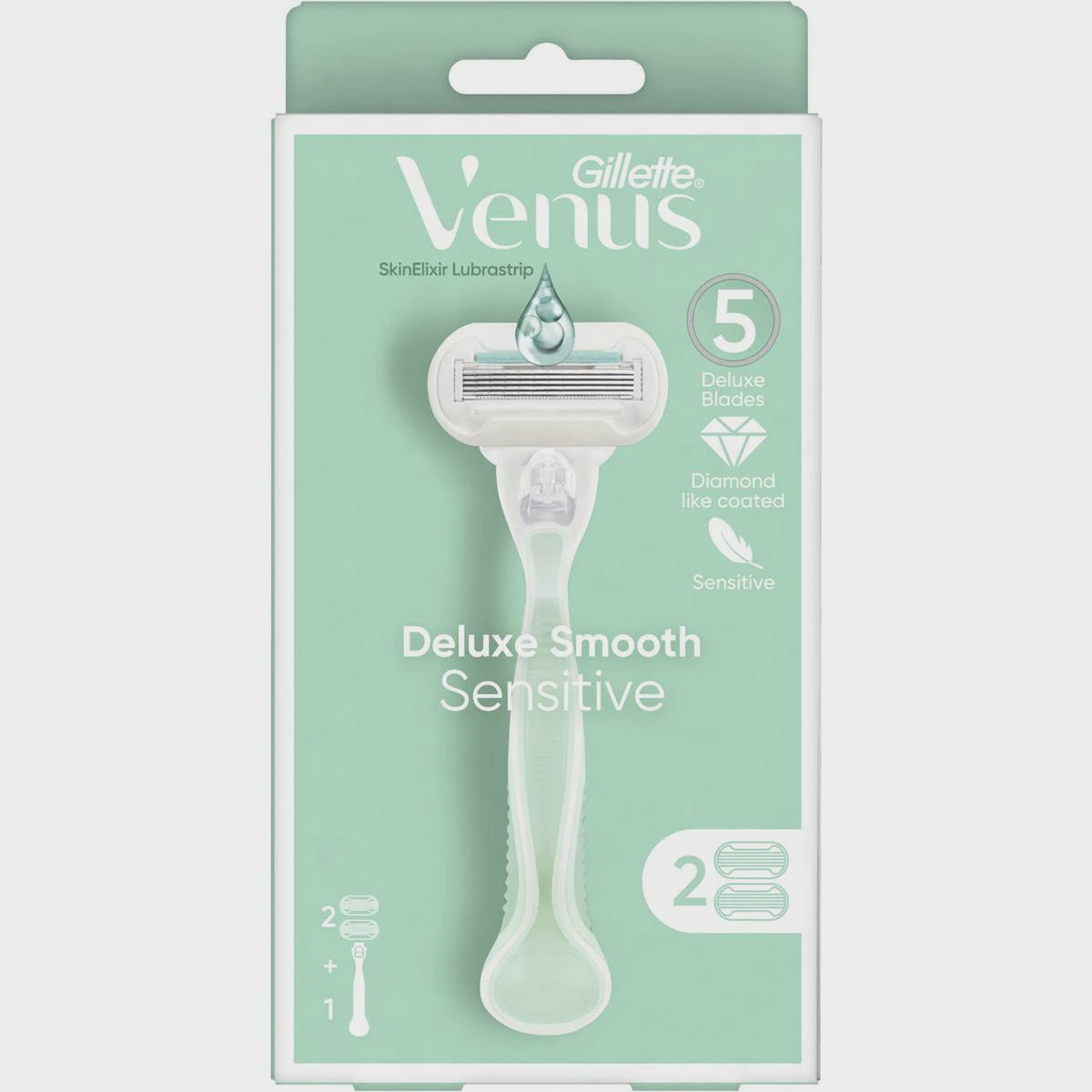 Gillette Venus Deluxe Smooth Sensitive Razor With 2 Razor Blades Each