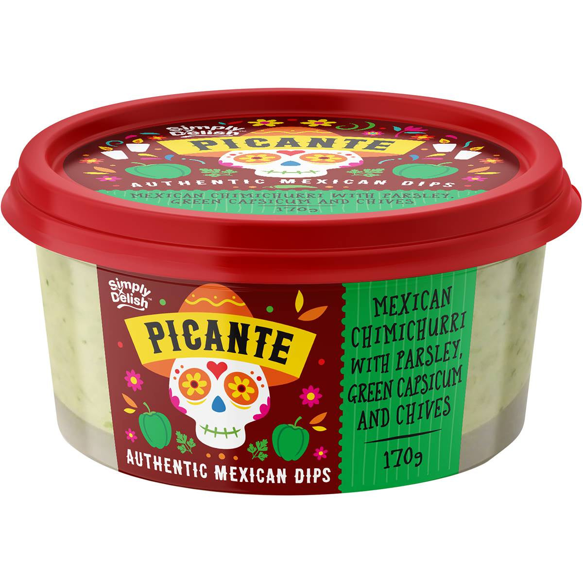 Picante Mexican Chimichurri & Parsley Green Capsicum & Chives Dip 170g