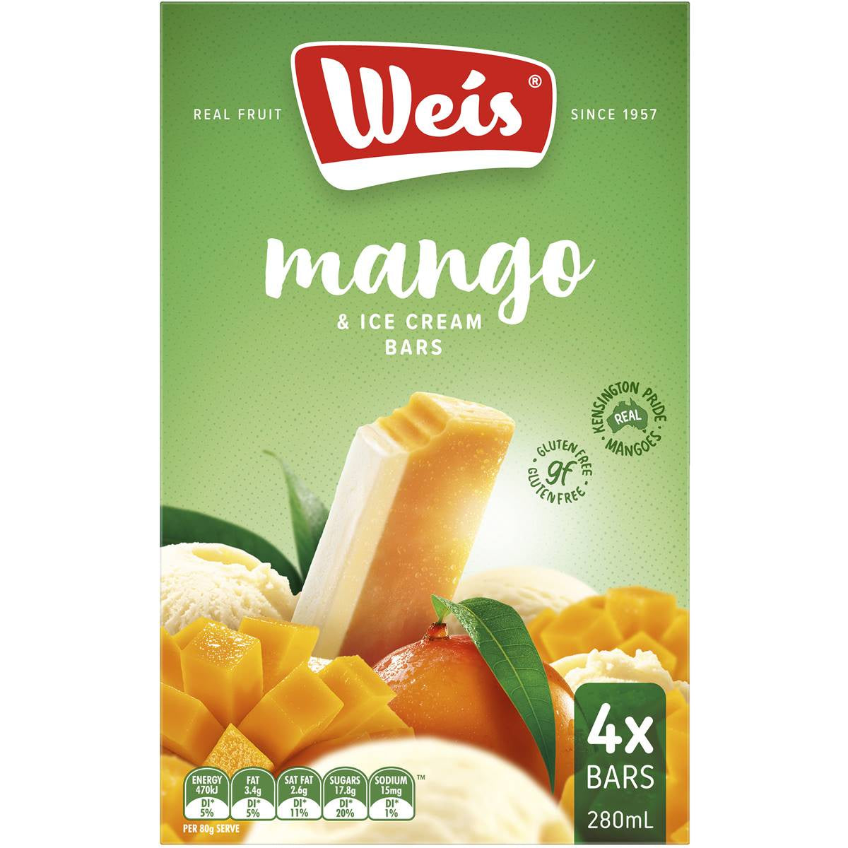 Weis Ice Cream Bars Mango & Cream 4pk