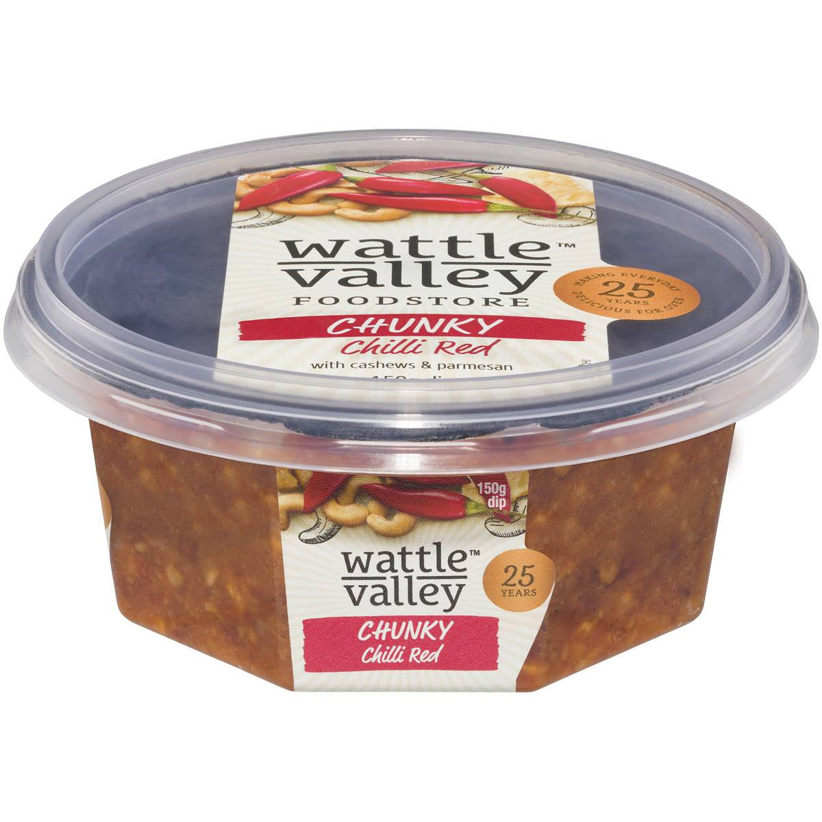 Wattle Valley Chunky Dip Red Chilli Cashew & Parmesan 150g