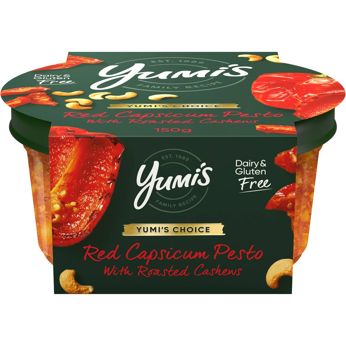 Yumi's Choice Red Capsicum Pesto With Roasted Cashews Dip 150g