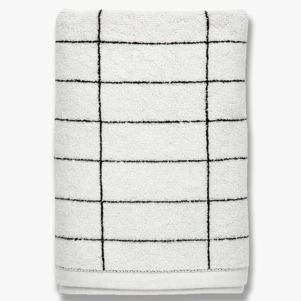 Mette Ditmer Tile Stone Towel Black / Off-White (W50 x L100)