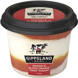 Gippsland Dairy Mango & Blood Orange Twist Yoghurt 700g