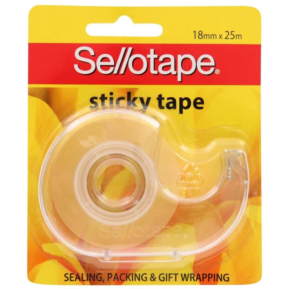 Sellotape Strong Sticky Tape with Dispenser 18mmx25m