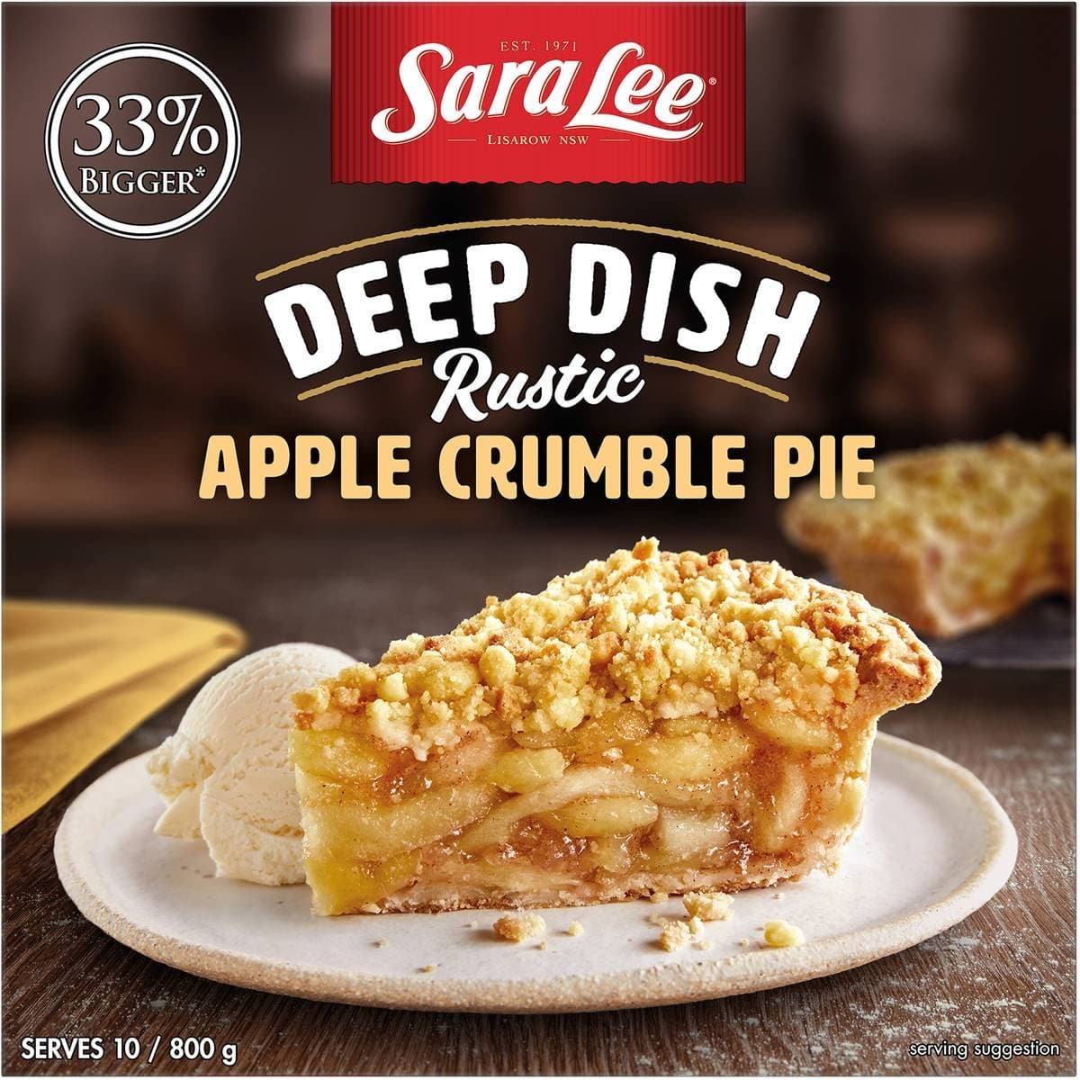 Sara Lee Deep Dish Rustic Apple Crumble Pie 800g