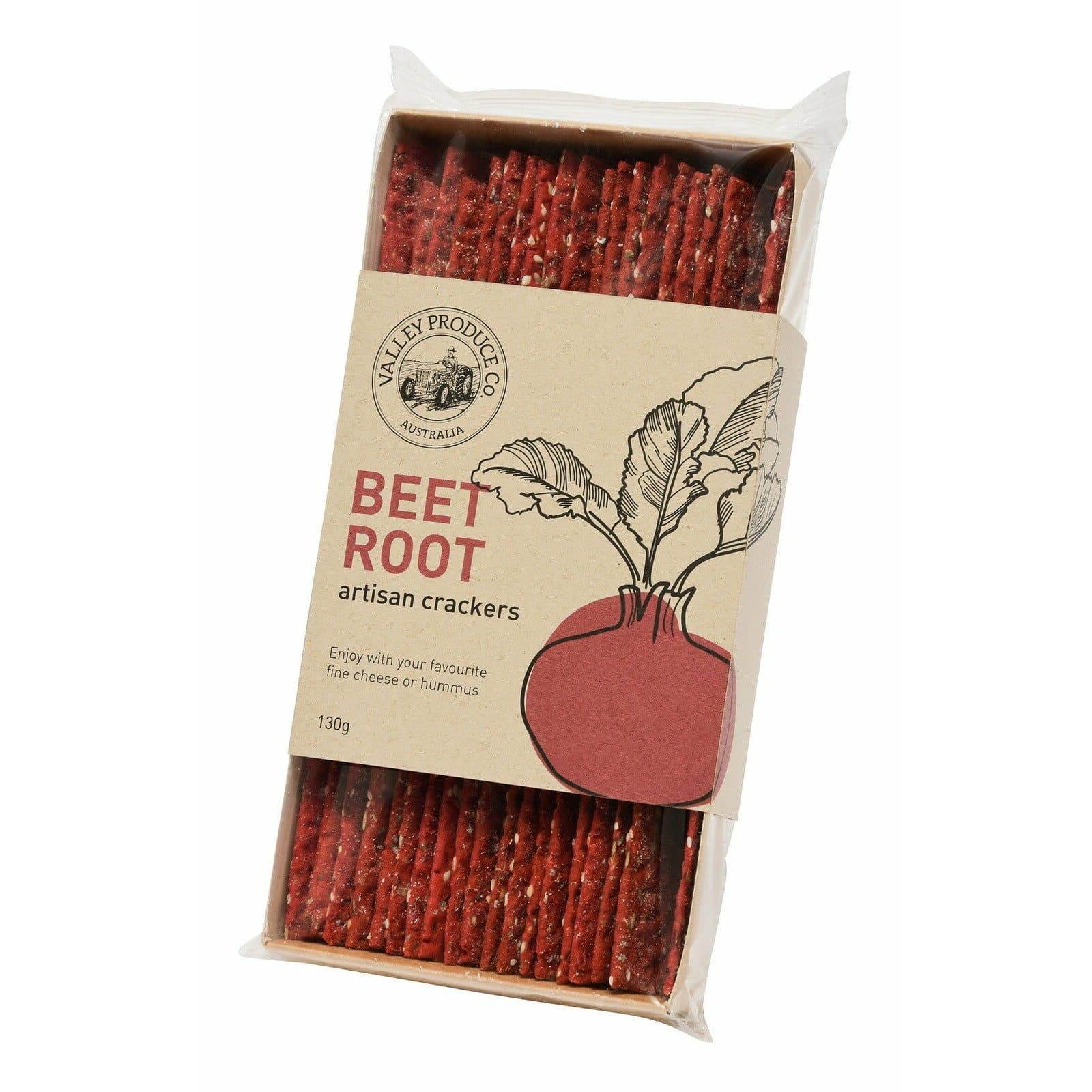 Valley Produce Co Artisan Crackers Beetroot 130g