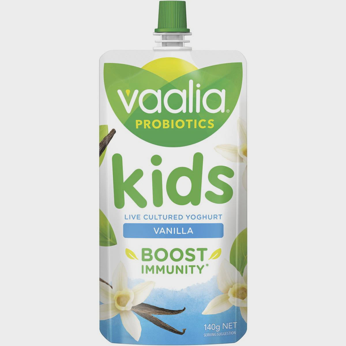 Vaalia Kids Probiotic Yoghurt Pouch Vanilla 140g