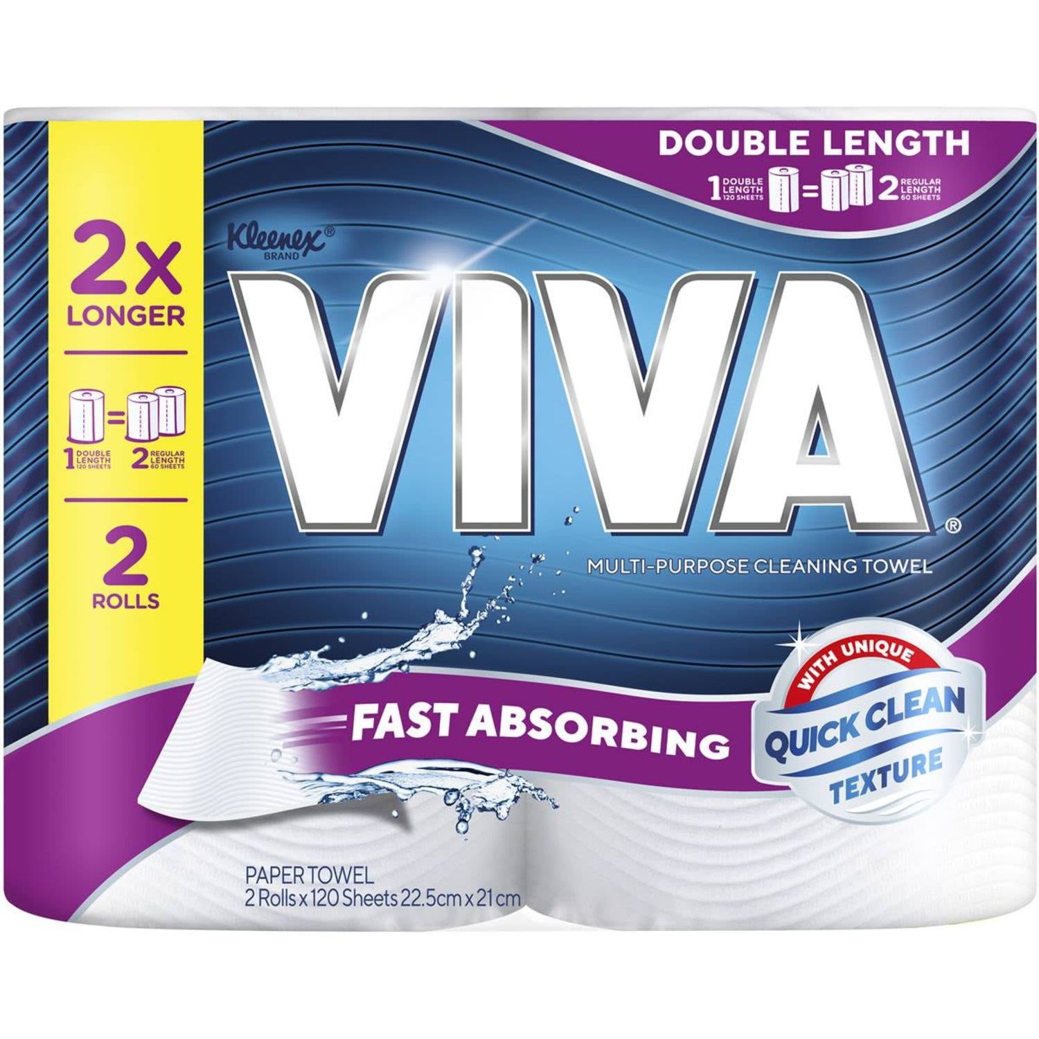 Viva Paper Towel White Double Length 120 sheets 2pk