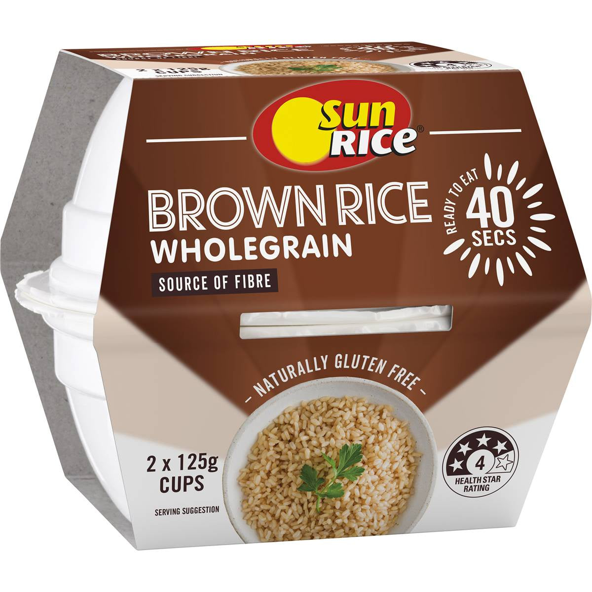 Sunrice Microwave Brown Rice Quick Cups 2pk 250g