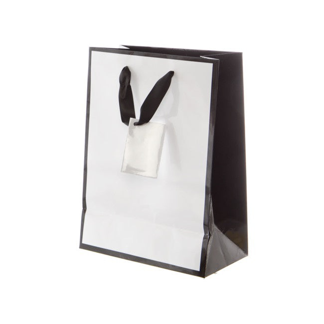 Gloss Gift Bag Silhouette White Black Large