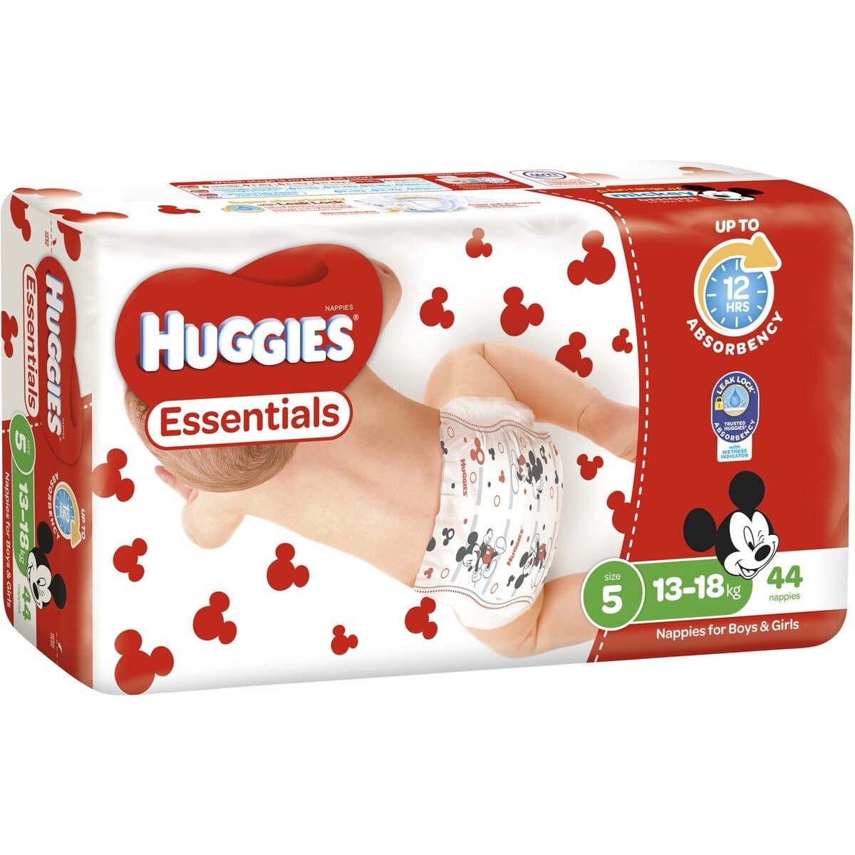 Huggies Essentials Nappies Size 5 Walker 13-18kg 44pk