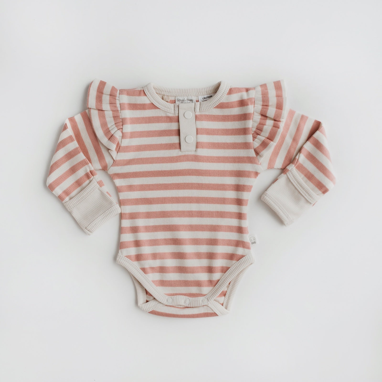 Rose Stripe Long Sleeve Body Suit Newborn 0000