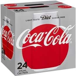 #Coca Cola Coke Diet Cans 24x375ml