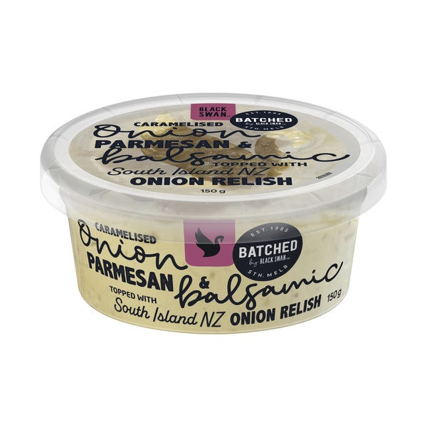 Black Swan Batched Caramelised Onion Parmesan & Balsamic Dip topped with Onion Relish 150g