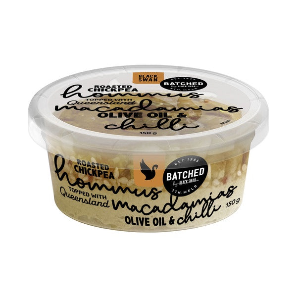 Black Swan Batched Hommus Dip topped with Macadamias, Olive Oil & Chilli 150g