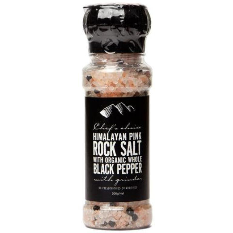 Himalayan Pink Rock Salt & Black Pepper Grinder 200g