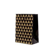 Gloss Paper Gift Bag Geo Black Medium