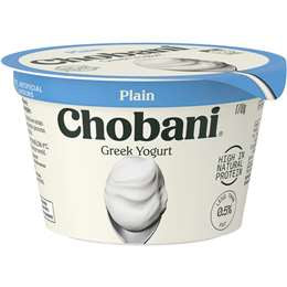 Chobani Plain 0.5% Fat Greek Yogurt 170g