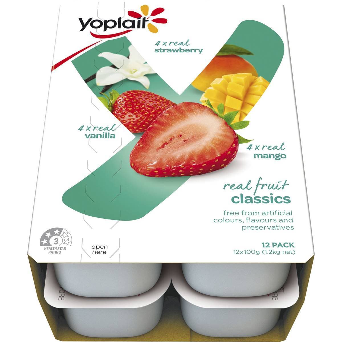 #Yoplait Classic Mix Vanilla, Mango & Strawberry 12x100g