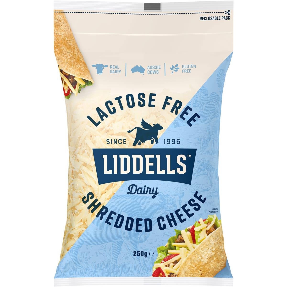 Liddells Lactose Free Shredded Cheese 250g