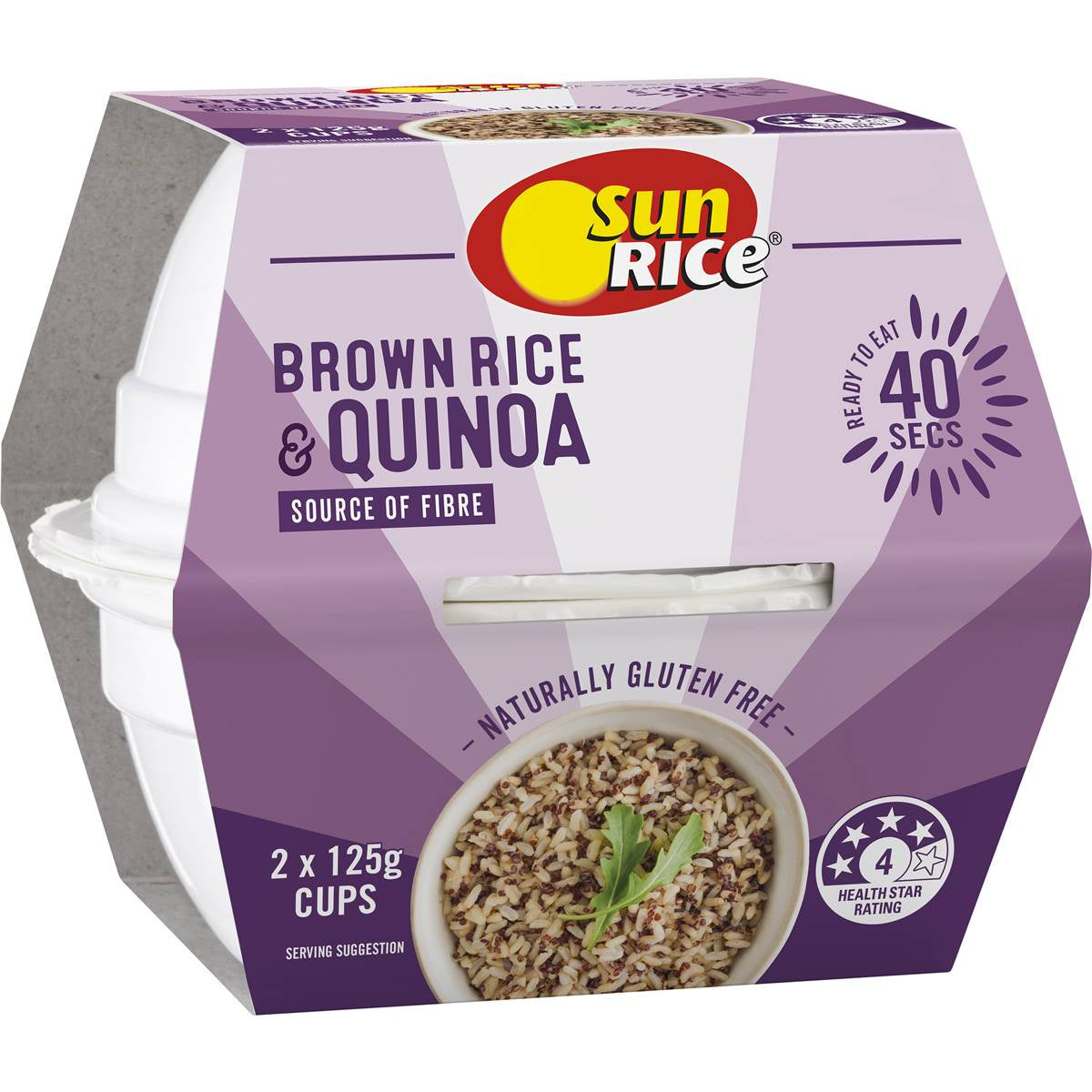 Sunrice Microwave Brown Rice & Quinoa Cups 2pk 250g