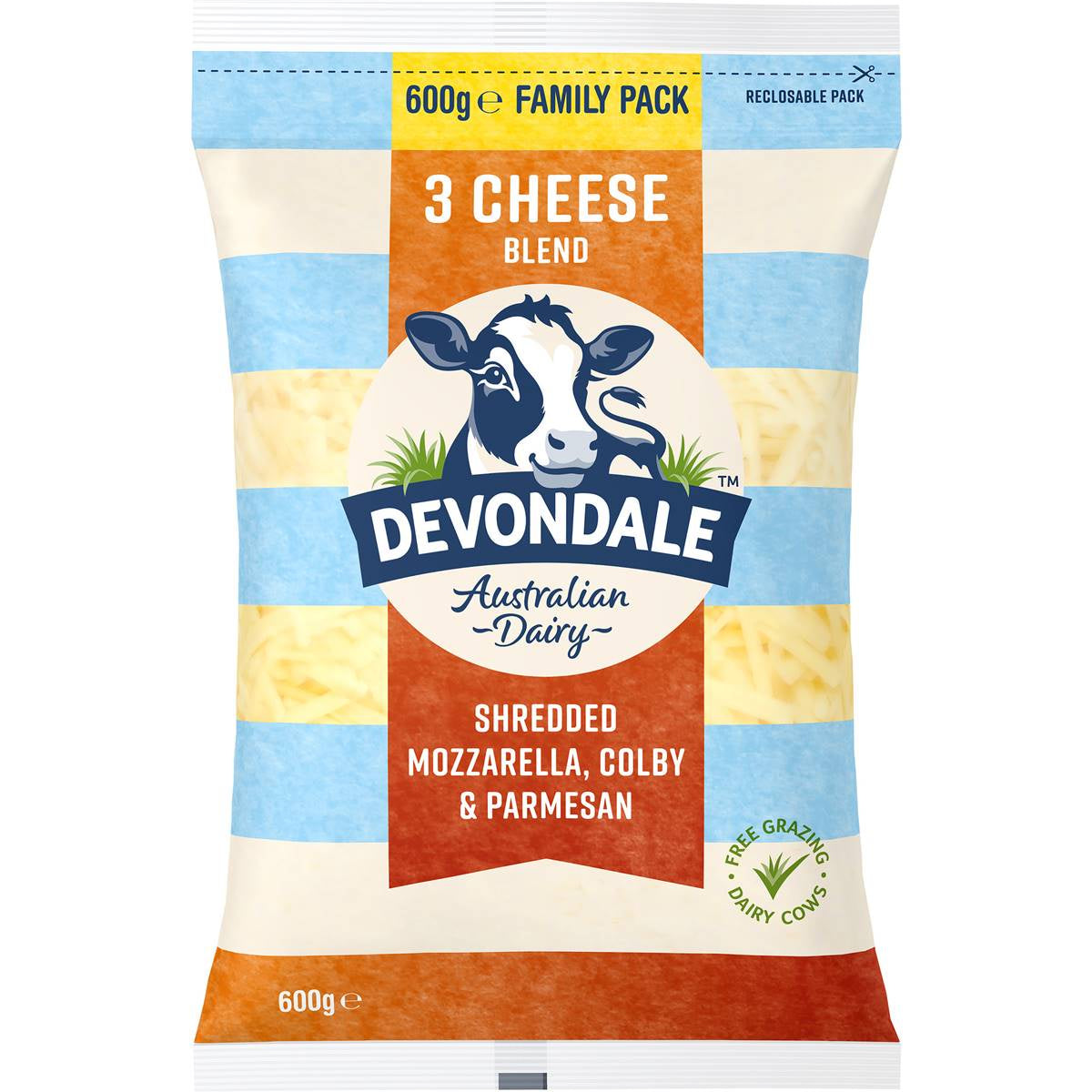 #Devondale Mozzarella, Colby & Parmesan Cheese Shredded Grated 600g