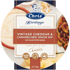 Chris Heritage Dip Vintage Cheddar & Caramelised Onion 170g