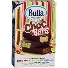 Bulla Choc Bars Ice Creams Malt Peppermint & Vanilla 10pk