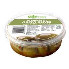 AusFresh Green Olives Chilli and Garlic 150g