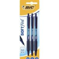 Bic Soft Feel Retractable Blue Pens 3pk