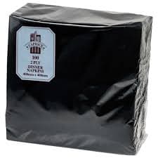 Caprice Napkins 2ply Black Dinner Size 100pk