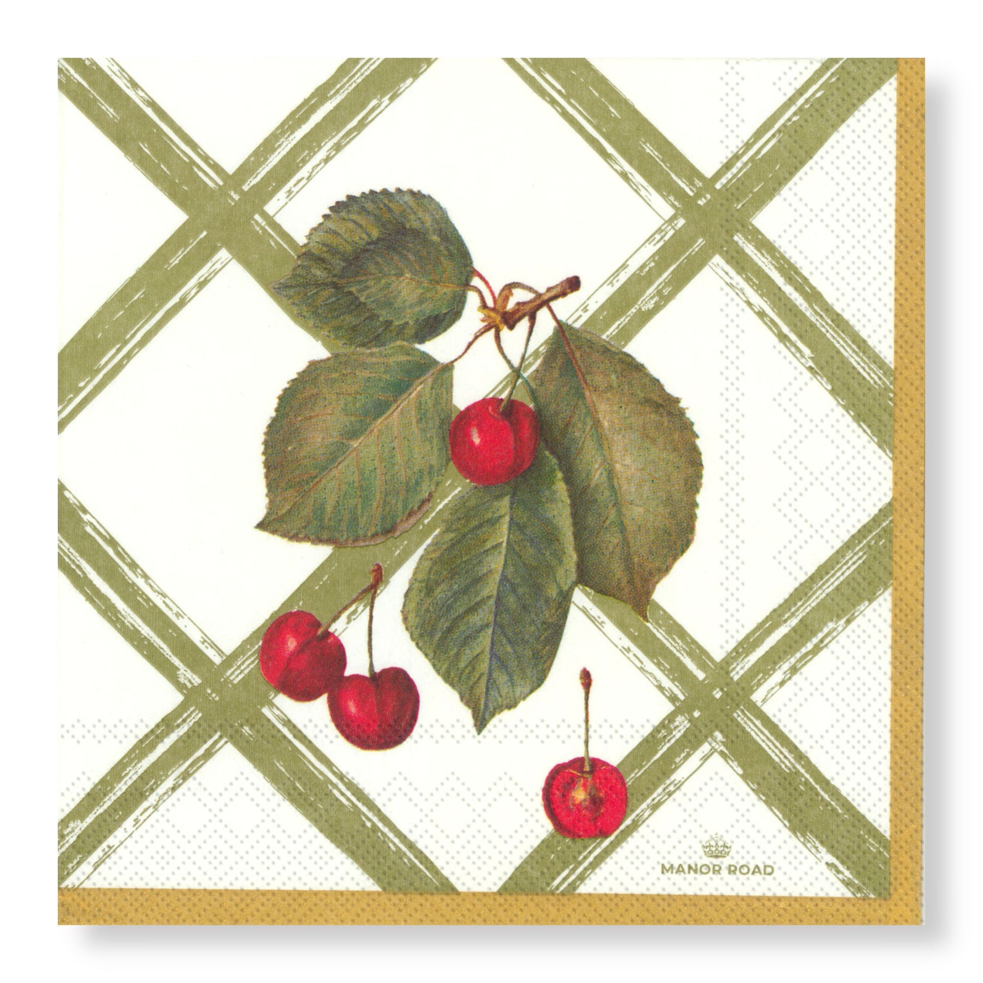 Manor Road Cherry Canvas Napkins - Luncheon