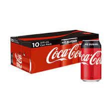 Coca Cola Coke No Sugar Cans 10x375ml