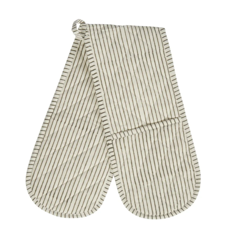 Cyra Stripe Cotton Double Oven Glove