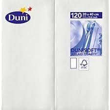 #Duni Napkins Dunisoft White 1/8 Fold 40cm 60pk