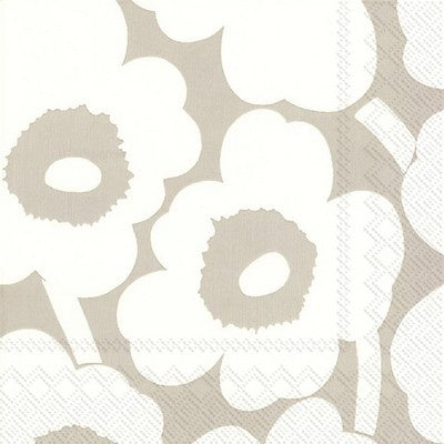 Marimekko Unikko Linen White Cocktail Serviette