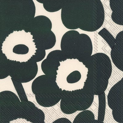 Marimekko Unikko Cream Dark Green Luncheon Serviette