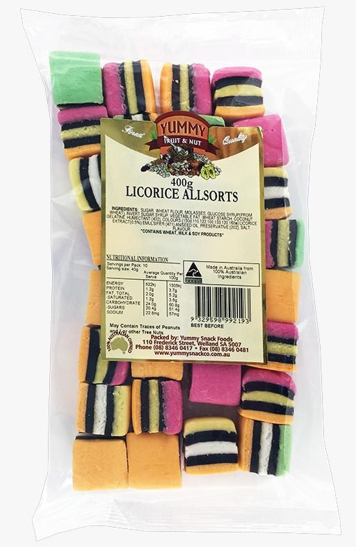 Yummy Snack Co Licorice Allsorts 400g