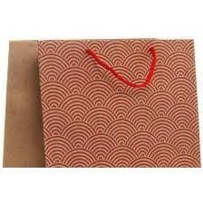 Kraft Paper Gift Bag Scallop Red