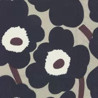 Marimekko Unikko Blue Linen Luncheon Serviette