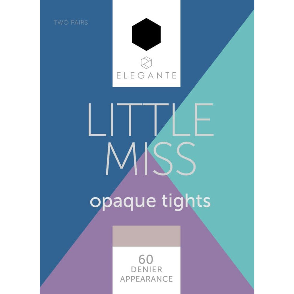 Little Miss Opaque Tights 2pk Black 11-12 years