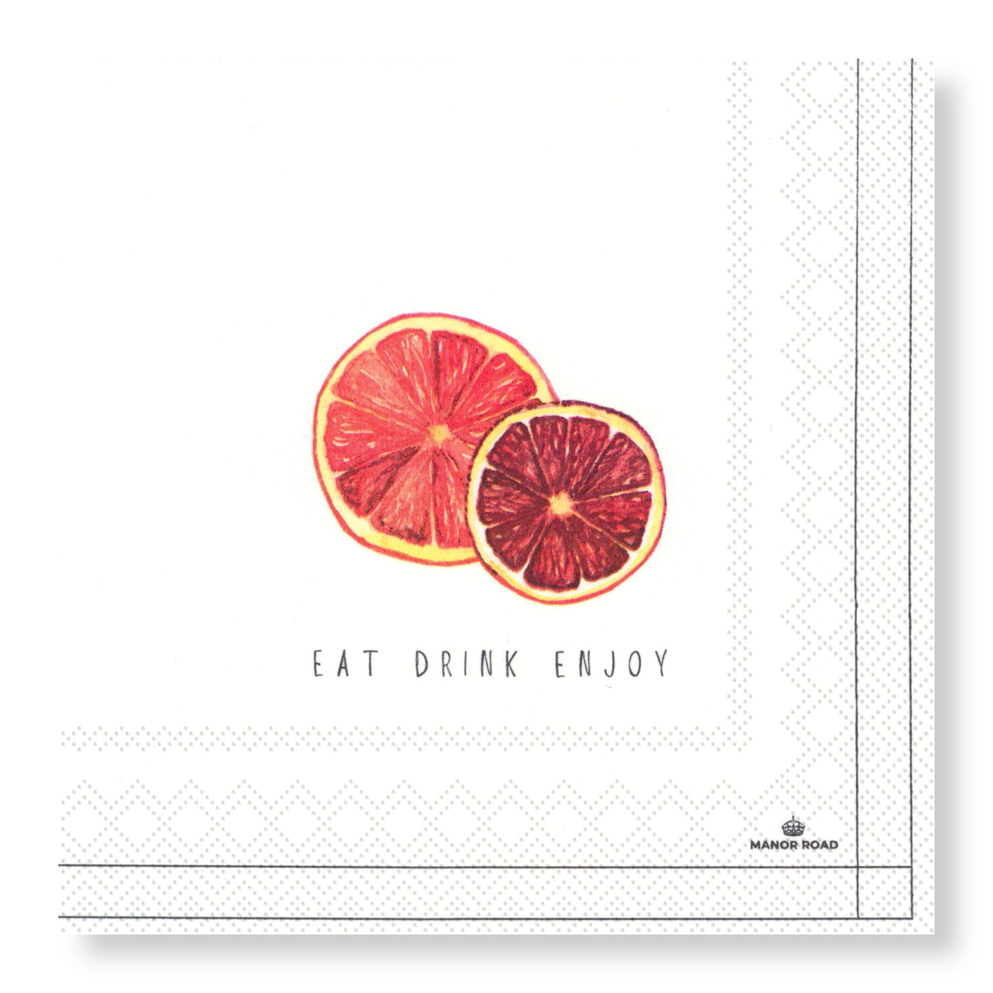 Manor Road Blood Orange Napkins - Cocktail