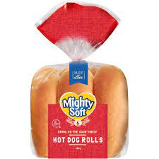 Mighty Soft White Hotdog Roll 6pk