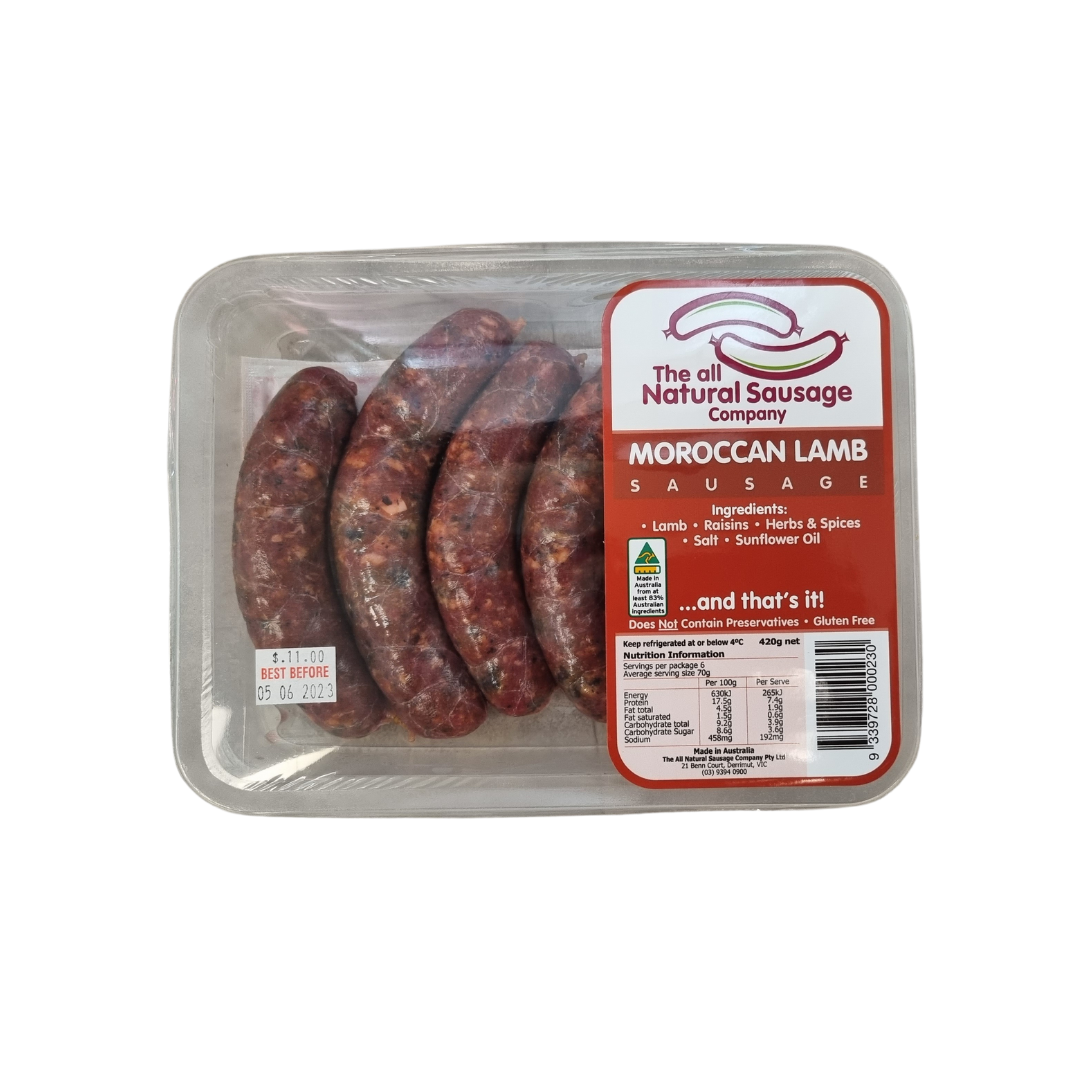 Lamb Moroccan Sausages - The All Natural Sausage Company