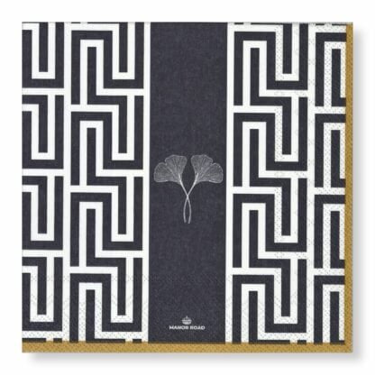 Manor Road  Ginkgo Navy Napkins - Luncheon