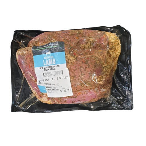 Lamb Leg Butterflied Marinated p/kg *FROZEN*