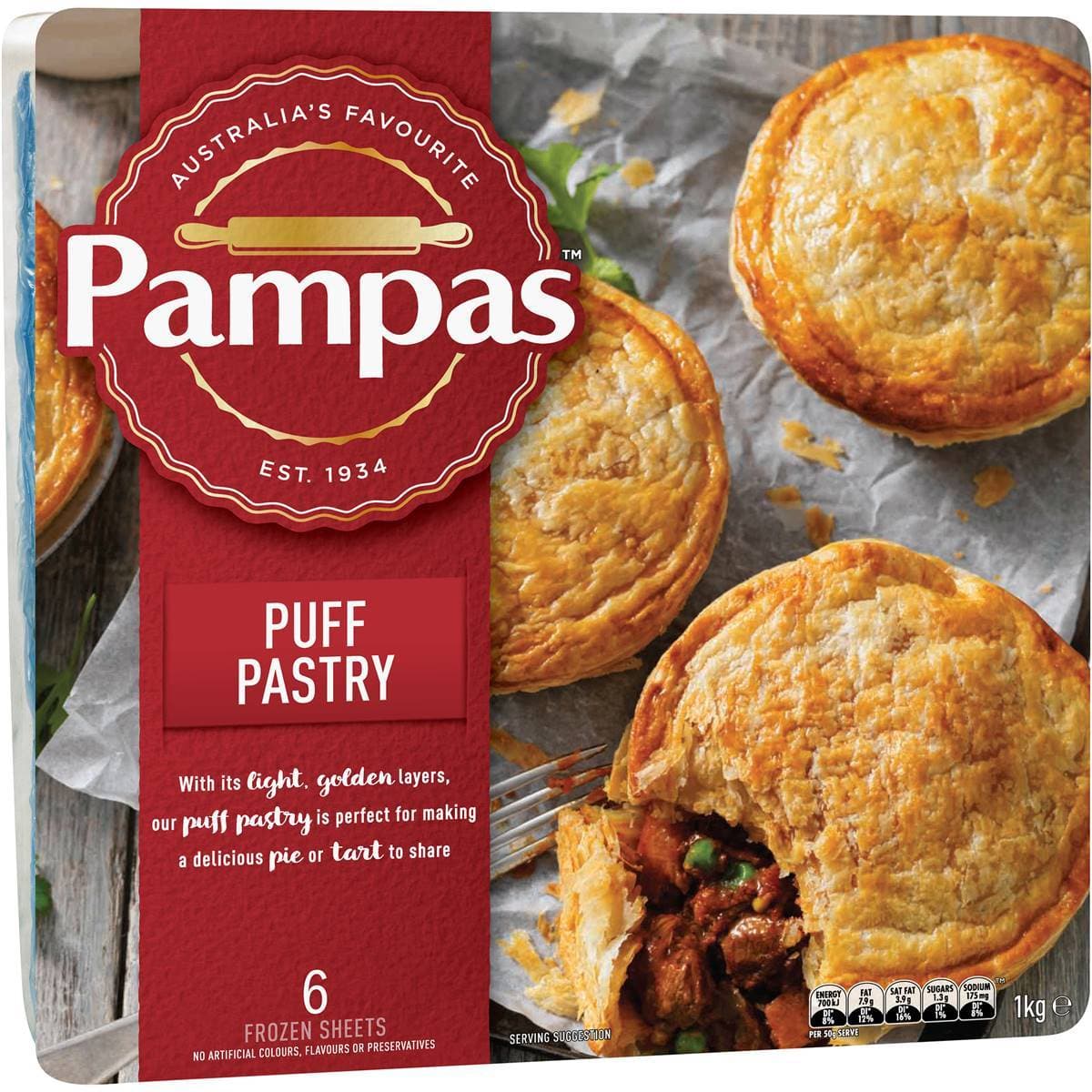 Pampas Puff Pastry 6 sheets 1kg